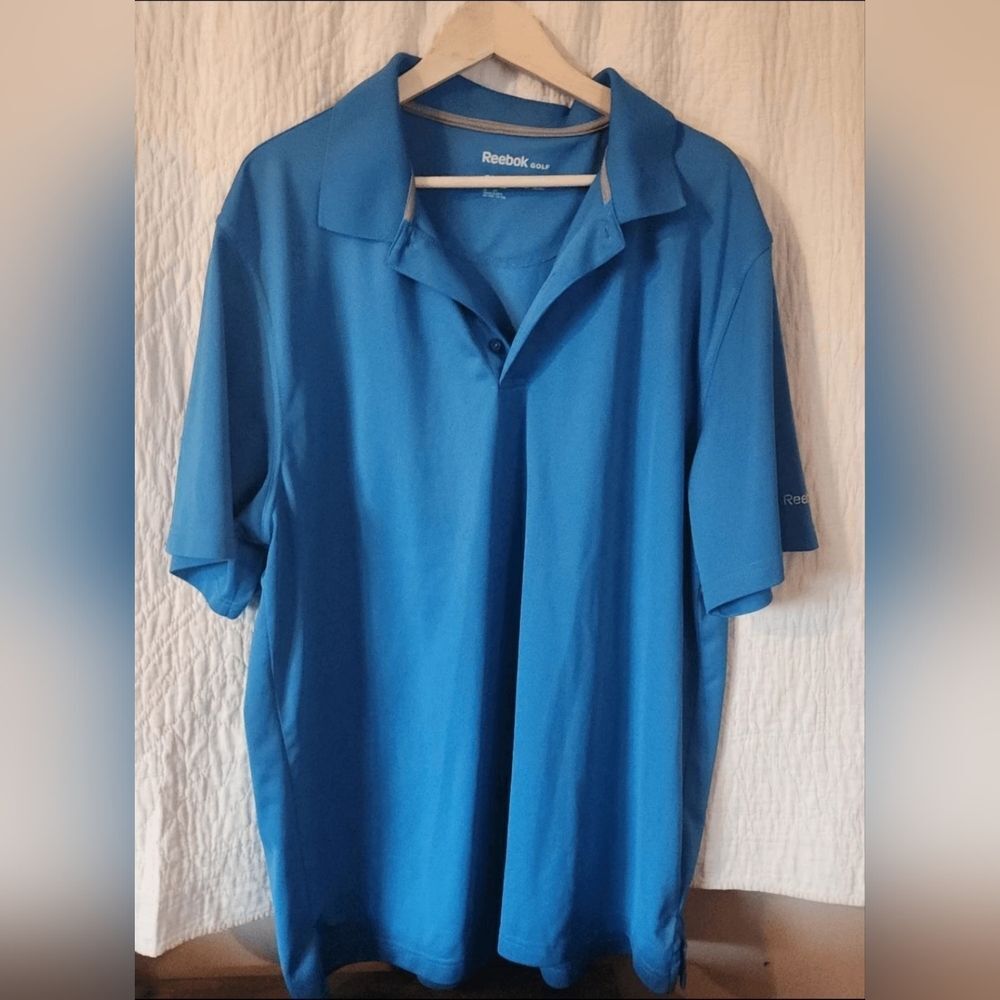 M58 Reebok Golf Turquois Blue Polo Shirt Big & Tall